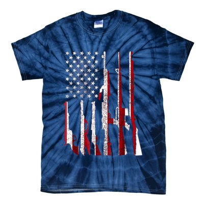 Funny Gun 4th Of July American USA Pride Flag Tie-Dye T-Shirt