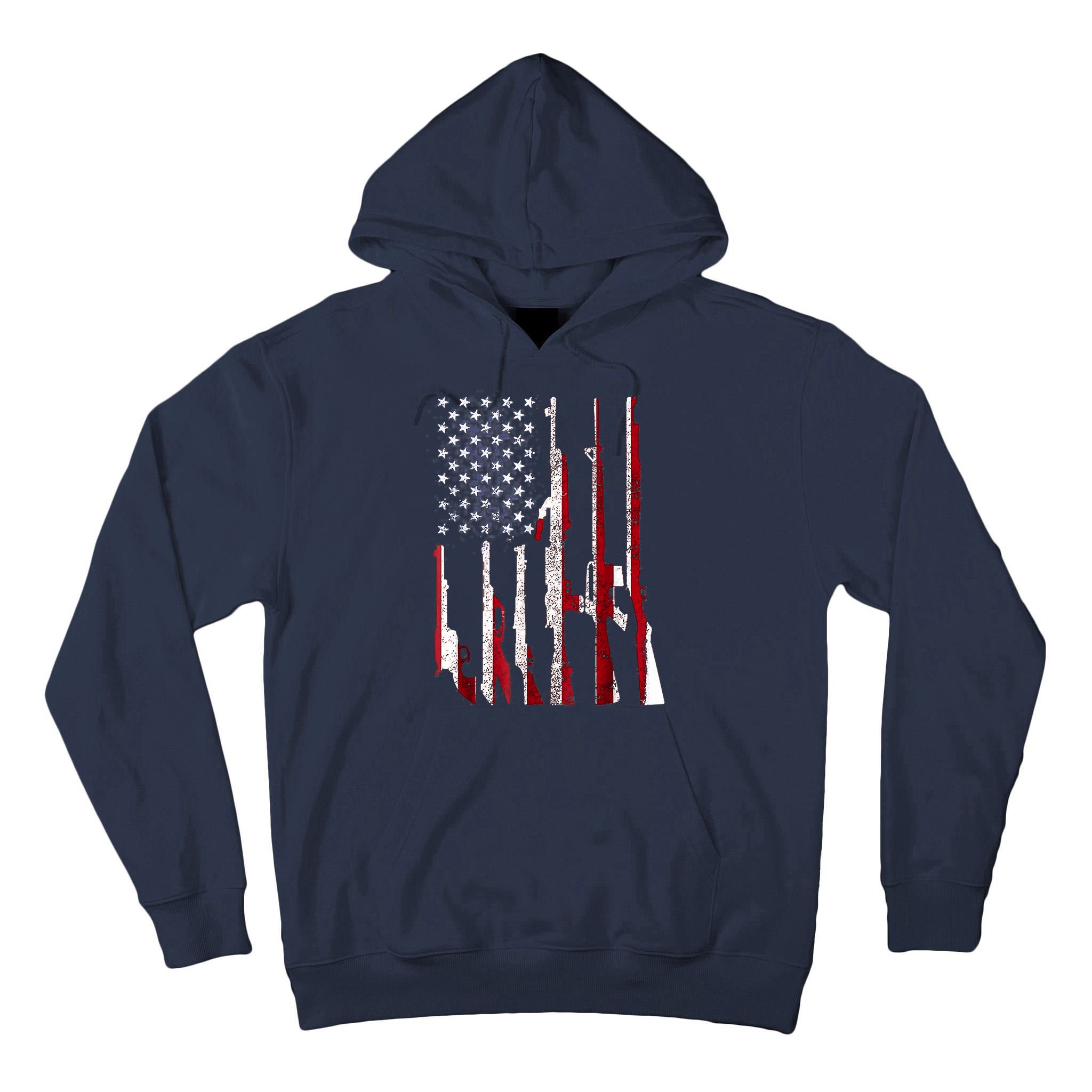 Funny Gun 4th Of July American USA Pride Flag Tall Hoodie