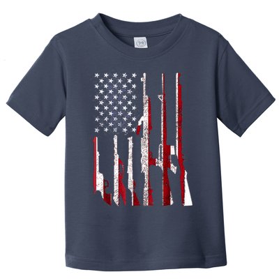 Funny Gun 4th Of July American USA Pride Flag Toddler T-Shirt