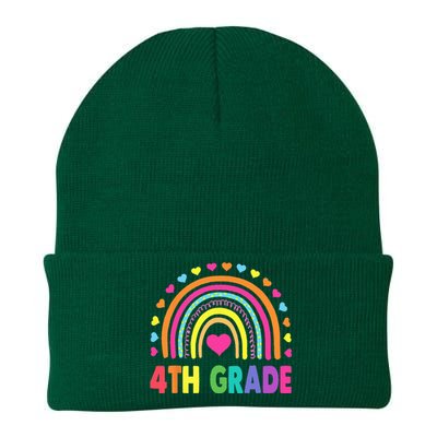 Fourth Grade 4th Grade Rainbow Teachers Back To School Knit Cap Winter Beanie