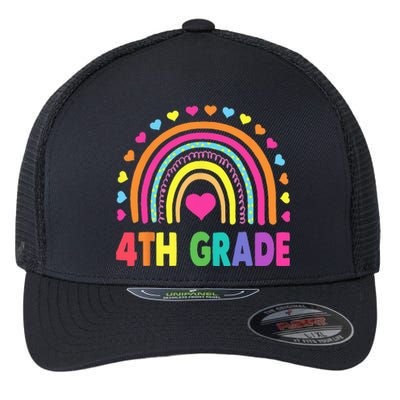 Fourth Grade 4th Grade Rainbow Teachers Back To School Flexfit Unipanel Trucker Cap