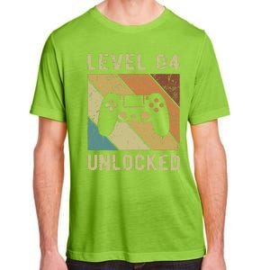 Funny Gamer 4th Birthday For & Level 4 Unlocked Adult ChromaSoft Performance T-Shirt