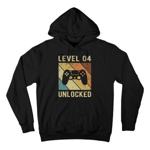 Funny Gamer 4th Birthday For & Level 4 Unlocked Hoodie