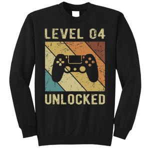 Funny Gamer 4th Birthday For & Level 4 Unlocked Sweatshirt