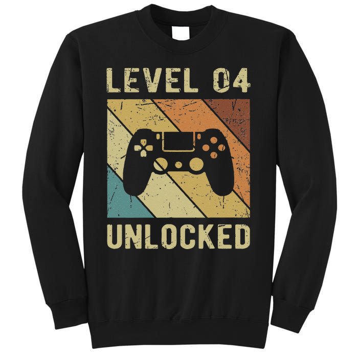 Funny Gamer 4th Birthday For & Level 4 Unlocked Sweatshirt