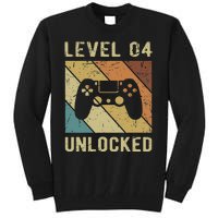 Funny Gamer 4th Birthday For & Level 4 Unlocked Tall Sweatshirt