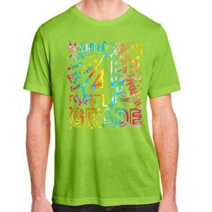 Fourth Grade 4th Grade Tie Dye Word Art Adult ChromaSoft Performance T-Shirt