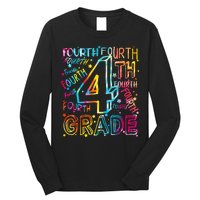 Fourth Grade 4th Grade Tie Dye Word Art Long Sleeve Shirt