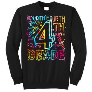 Fourth Grade 4th Grade Tie Dye Word Art Sweatshirt