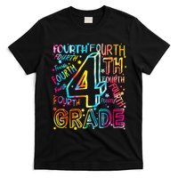 Fourth Grade 4th Grade Tie Dye Word Art T-Shirt
