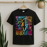 Fourth Grade 4th Grade Tie Dye Word Art T-Shirt
