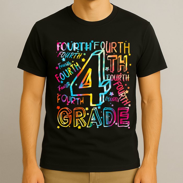 Fourth Grade 4th Grade Tie Dye Word Art T-Shirt