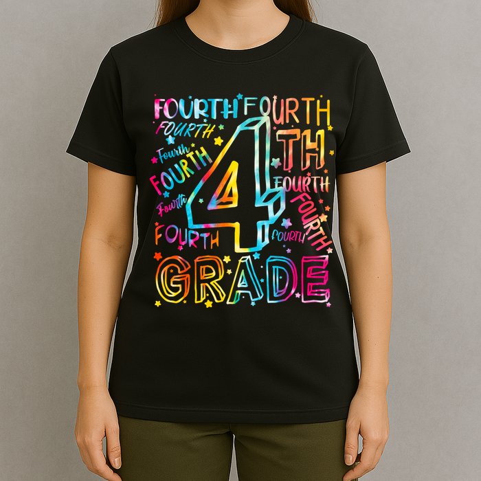 Fourth Grade 4th Grade Tie Dye Word Art T-Shirt