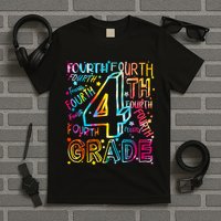 Fourth Grade 4th Grade Tie Dye Word Art T-Shirt