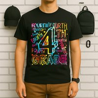Fourth Grade 4th Grade Tie Dye Word Art T-Shirt