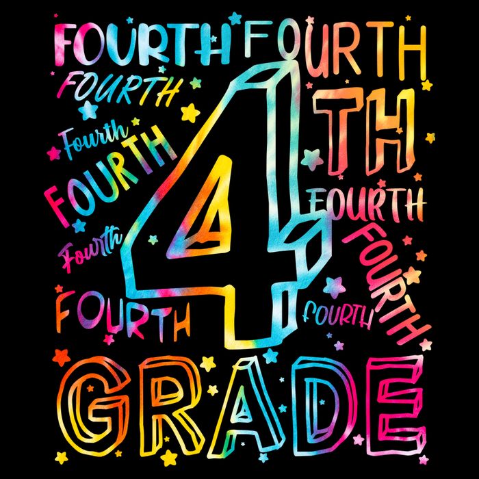 Fourth Grade 4th Grade Tie Dye Word Art Backpack
