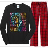 Fourth Grade 4th Grade Tie Dye Word Art Long Sleeve Pajama Set