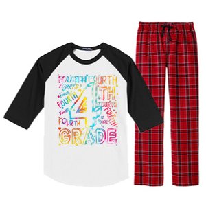 Fourth Grade 4th Grade Tie Dye Word Art Raglan Sleeve Pajama Set