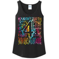 Fourth Grade 4th Grade Tie Dye Word Art Ladies Essential Tank