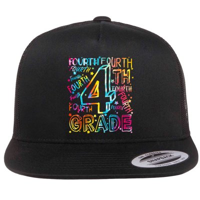 Fourth Grade 4th Grade Tie Dye Word Art Flatbill Hat