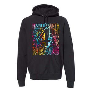 Fourth Grade 4th Grade Tie Dye Word Art Premium Hoodie