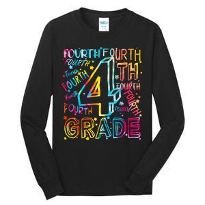 Fourth Grade 4th Grade Tie Dye Word Art Tall Long Sleeve T-Shirt