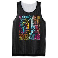 Fourth Grade 4th Grade Tie Dye Word Art Mesh Reversible Basketball Jersey Tank