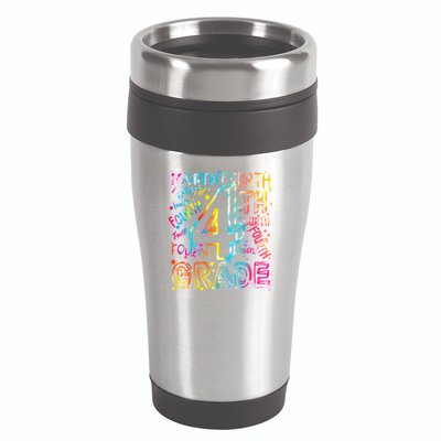 Fourth Grade 4th Grade Tie Dye Word Art 16oz Travel Tumbler