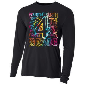 Fourth Grade 4th Grade Tie Dye Word Art Cooling Performance Long Sleeve Crew