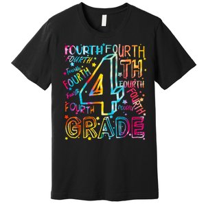 Fourth Grade 4th Grade Tie Dye Word Art Premium T-Shirt