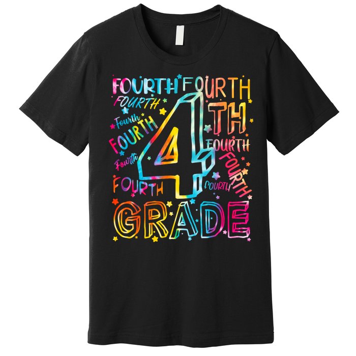 Fourth Grade 4th Grade Tie Dye Word Art Premium T-Shirt