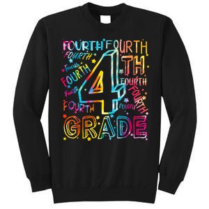 Fourth Grade 4th Grade Tie Dye Word Art Tall Sweatshirt