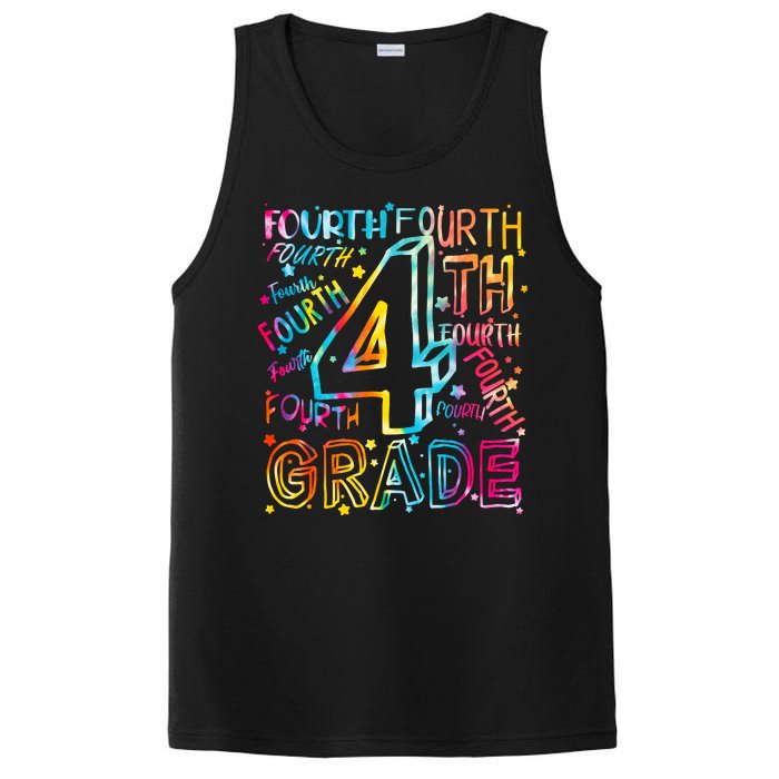 Fourth Grade 4th Grade Tie Dye Word Art PosiCharge Competitor Tank