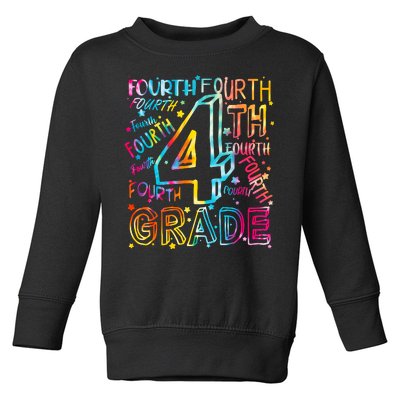 Fourth Grade 4th Grade Tie Dye Word Art Toddler Sweatshirt