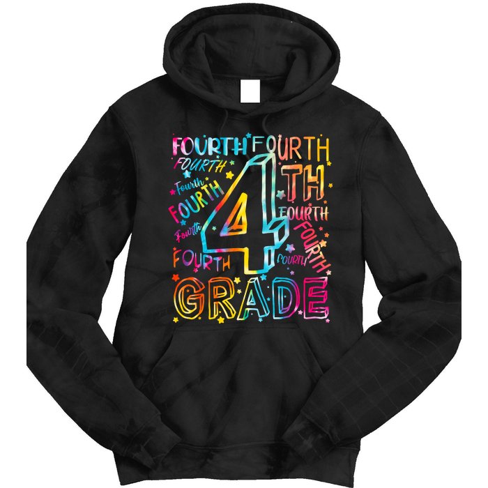 Fourth Grade 4th Grade Tie Dye Word Art Tie Dye Hoodie