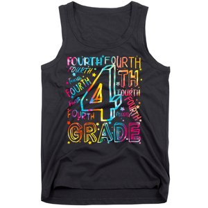 Fourth Grade 4th Grade Tie Dye Word Art Tank Top