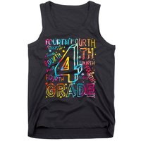 Fourth Grade 4th Grade Tie Dye Word Art Tank Top