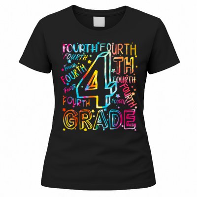 Fourth Grade 4th Grade Tie Dye Word Art Women's T-Shirt