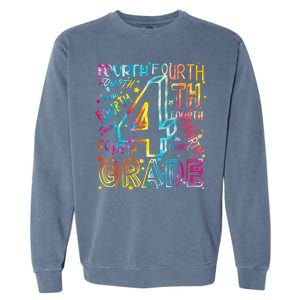 Fourth Grade 4th Grade Tie Dye Word Art Garment-Dyed Sweatshirt