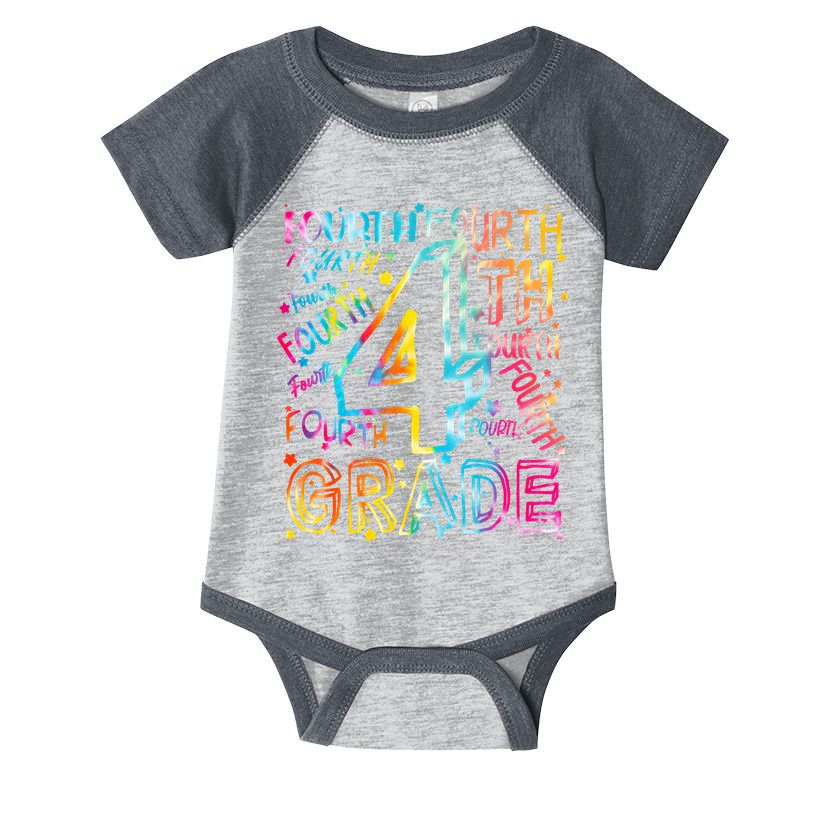 Fourth Grade 4th Grade Tie Dye Word Art Infant Baby Jersey Bodysuit