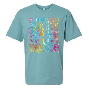 Fourth Grade 4th Grade Tie Dye Word Art Sueded Cloud Jersey T-Shirt