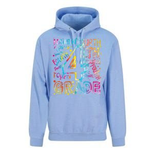 Fourth Grade 4th Grade Tie Dye Word Art Unisex Surf Hoodie