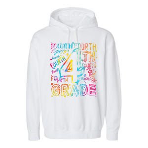 Fourth Grade 4th Grade Tie Dye Word Art Garment-Dyed Fleece Hoodie