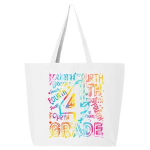 Fourth Grade 4th Grade Tie Dye Word Art 25L Jumbo Tote