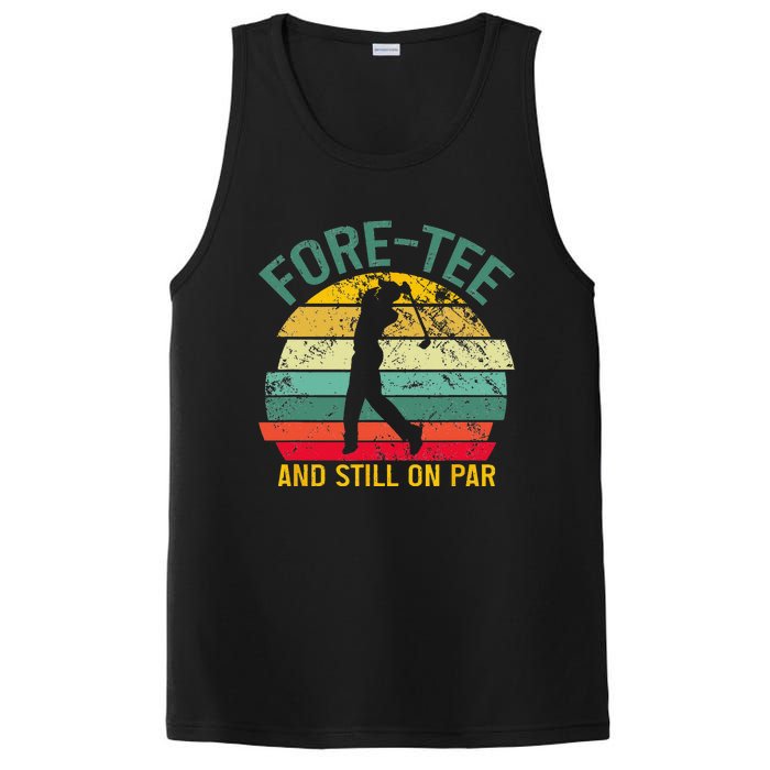 Funny Golf 40th Birthday Retro Foretee And Still On Par PosiCharge Competitor Tank