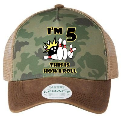 Funny Gift 5 Year Old Bowling Gift This Is How I Roll 5th Birthday Gift Legacy Tie Dye Trucker Hat