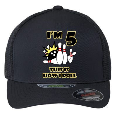 Funny Gift 5 Year Old Bowling Gift This Is How I Roll 5th Birthday Gift Flexfit Unipanel Trucker Cap