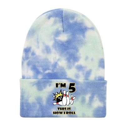 Funny Gift 5 Year Old Bowling Gift This Is How I Roll 5th Birthday Gift Tie Dye 12in Knit Beanie