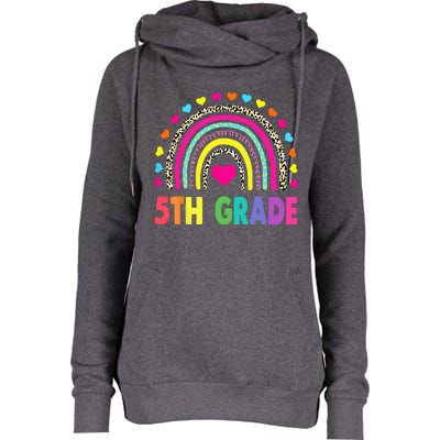 Fifth Grade 5th Grade Rainbow Teachers Back To School Womens Funnel Neck Pullover Hood