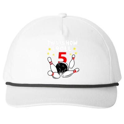 Funny Gift 5 Year Old Bowling Gift This Is How I Roll 5th Birthday Boys Gift Snapback Five-Panel Rope Hat